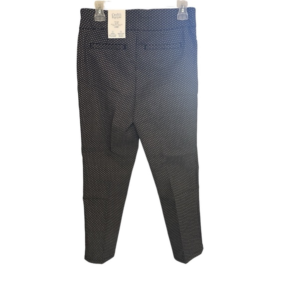 NWT Croft & Barrow Straight Mid Rise Black Print Pants - Picture 3 of 3